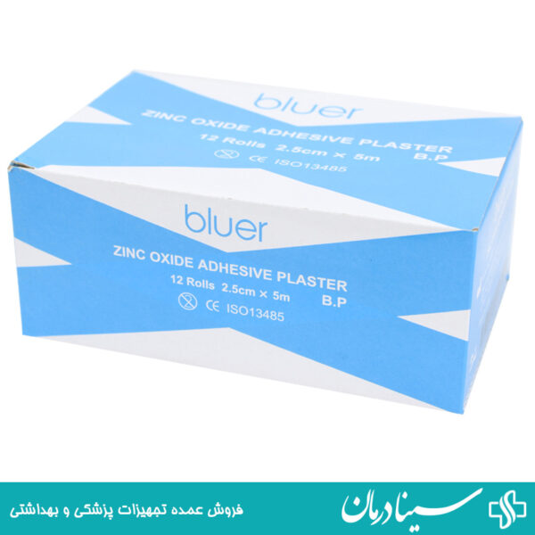 چسب لکوپلاست بلوئر 25x5 بسته 12 عددی چسب زینک اکساید bluer 6