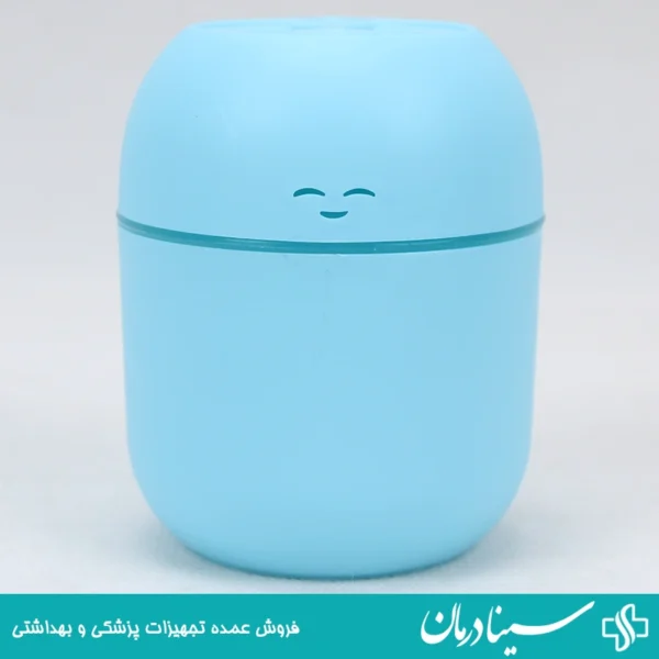 بخور سرد طرح لبخندمدل تخم مرغی رنگ آبی رطوبت ساز کوچک چراغدار 220ml 1