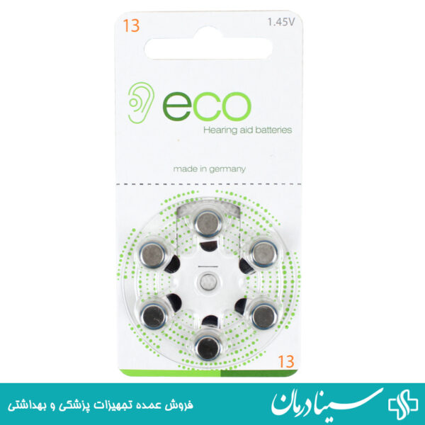 خرید باتری سمعک اکو 13 ورق 6 عددی باتری سمعک eco شماره 13 2