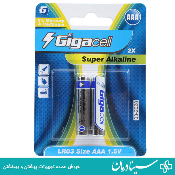 و قیمت خرید باتری نیم قلمی گیگاسل سوپر آلکالاین gigacell super alkaline 6